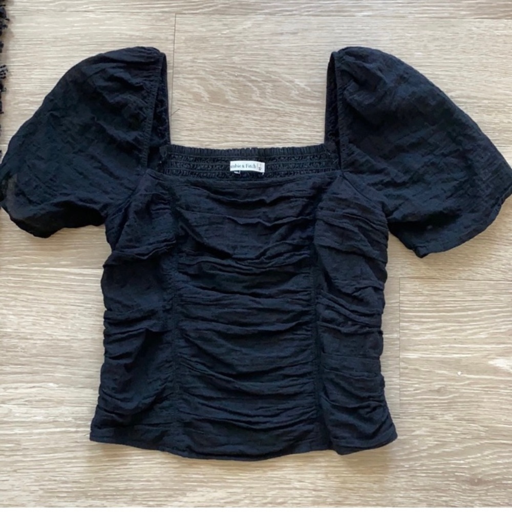 Ruched Front Square Neck Top